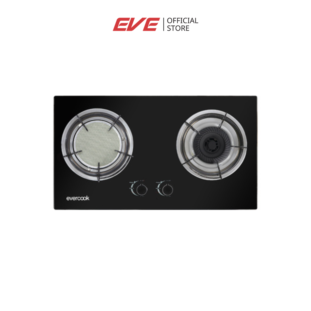 เตาแก๊สแบบฝัง 2 หัว EVE EVERCOOK SMART I 73 ซม. สีดำ